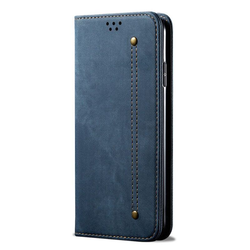 Schutzhülle Für Poco X5 5G Flip Case Denim-stoff