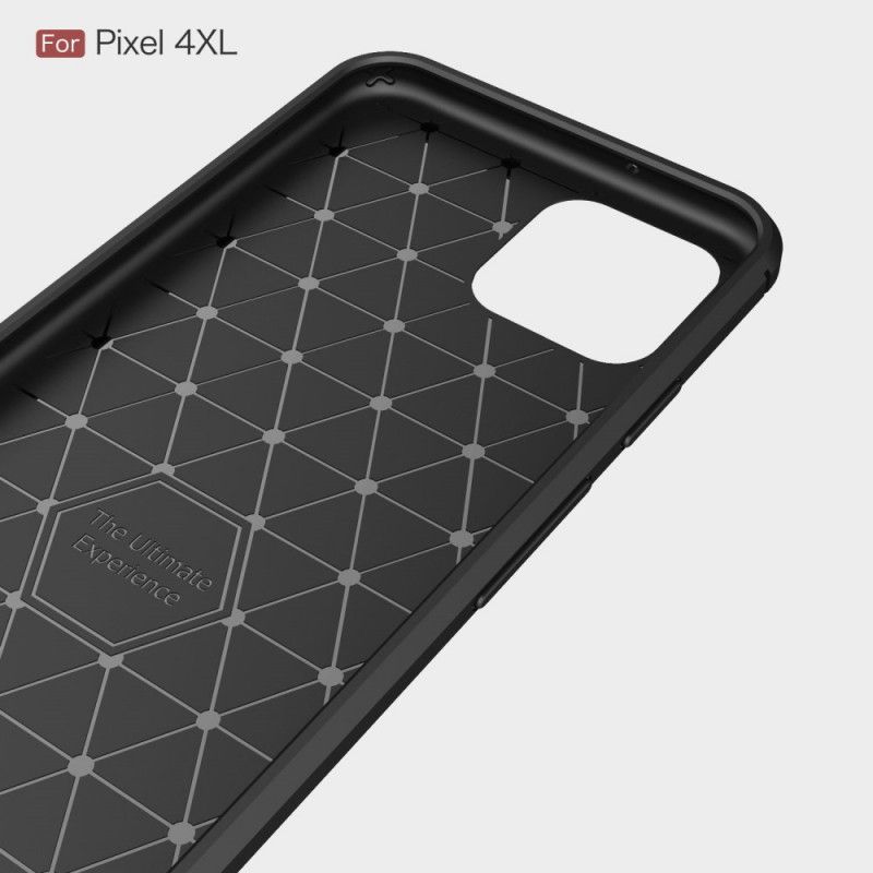 Hülle Für Google Pixel 4 XL Schwarz Gebürstete Kohlefaser