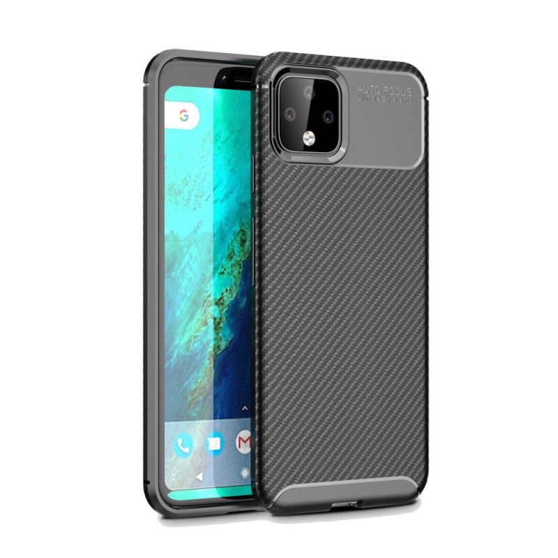 Hülle Google Pixel 4 XL Schwarz Flexible Kohlefasertextur