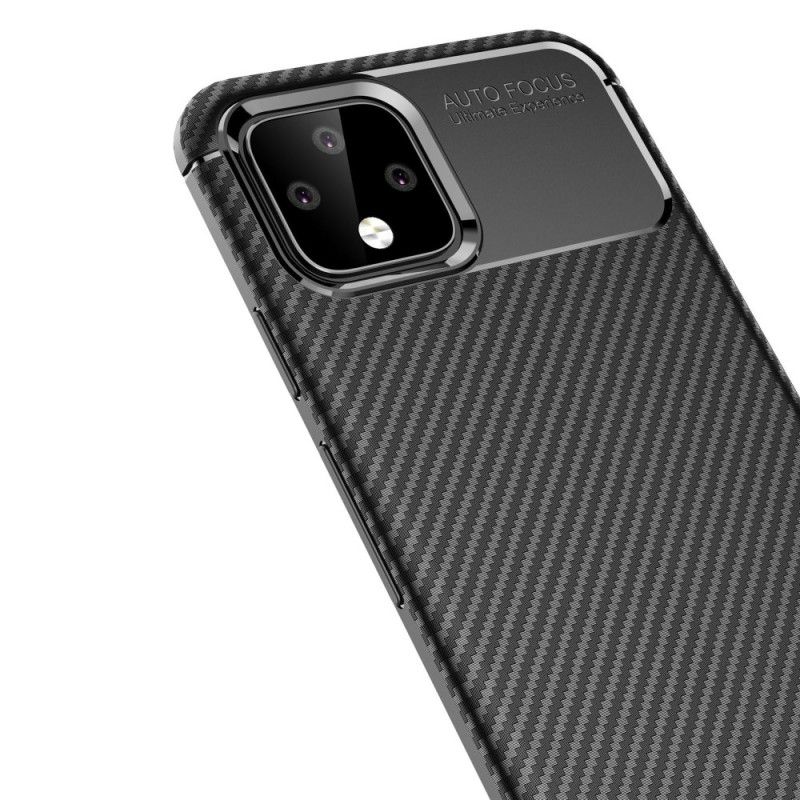 Hülle Google Pixel 4 XL Schwarz Flexible Kohlefasertextur