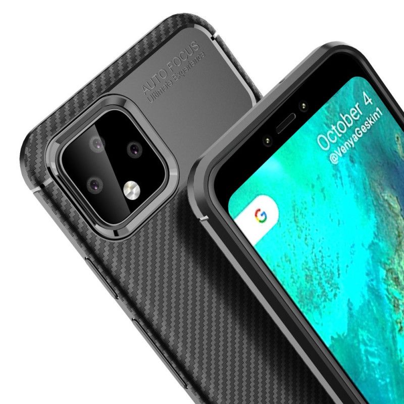 Hülle Google Pixel 4 XL Schwarz Flexible Kohlefasertextur