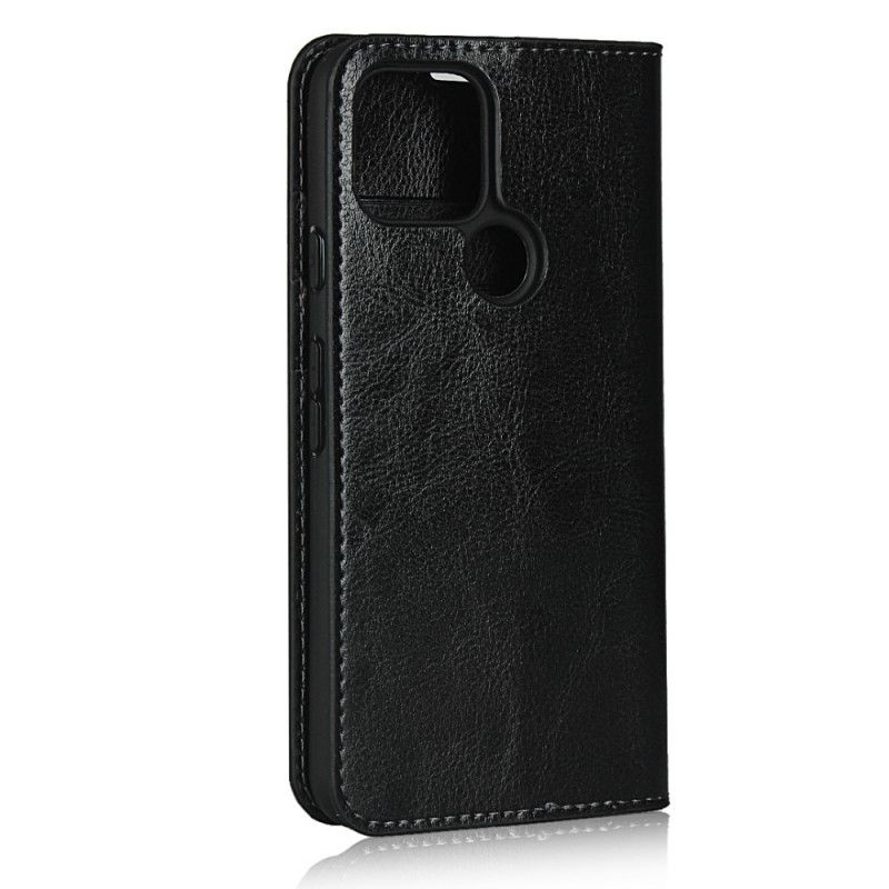 Flip Case Google Pixel 4A 5G Schwarz Echtes Leder