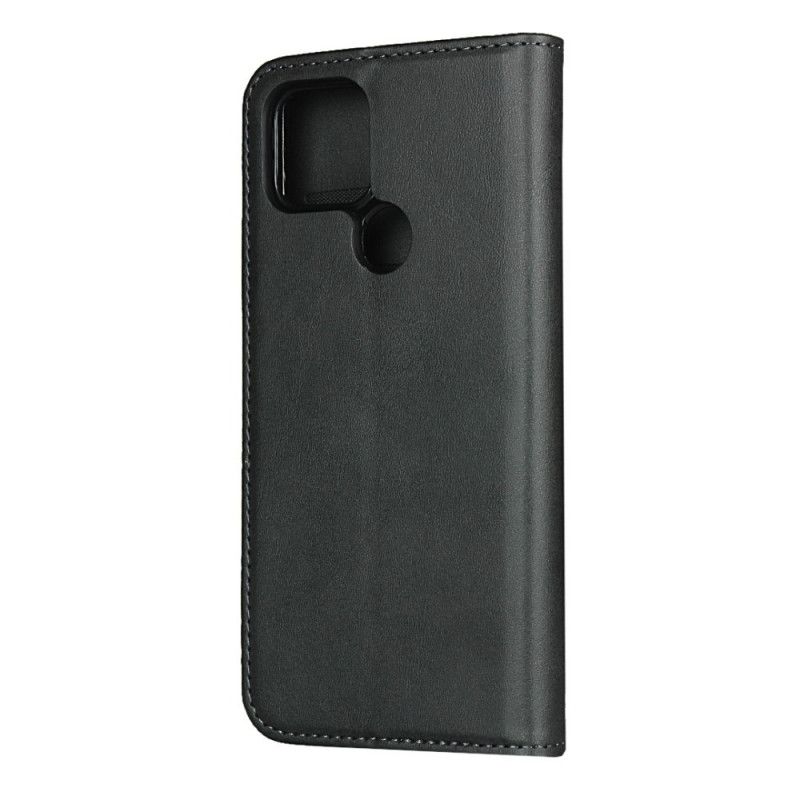 Flip Case Google Pixel 4A 5G Schwarz Gespaltenes Leder