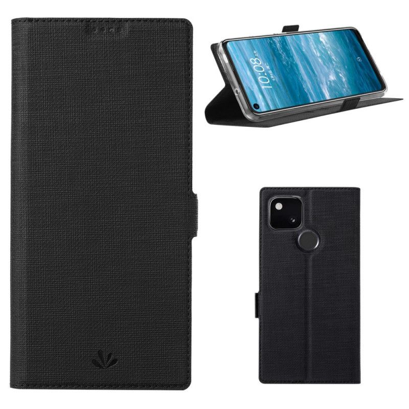 Flip Case Google Pixel 4A 5G Schwarz Texturiertes Vili Dmx