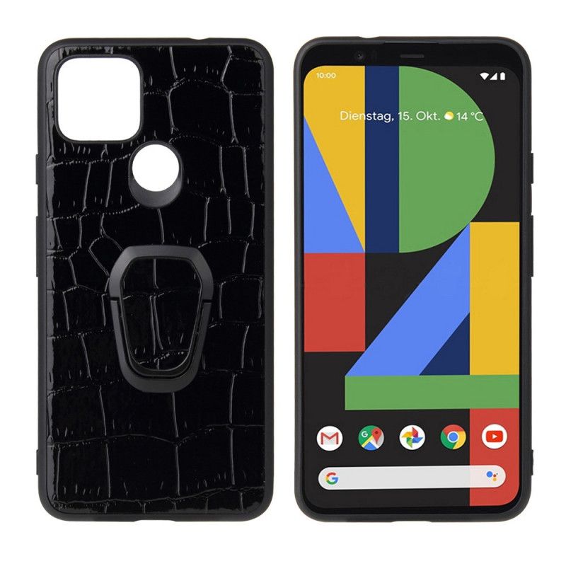 Hülle Google Pixel 4A 5G Handyhülle Krokodilstil Mit Ringständer