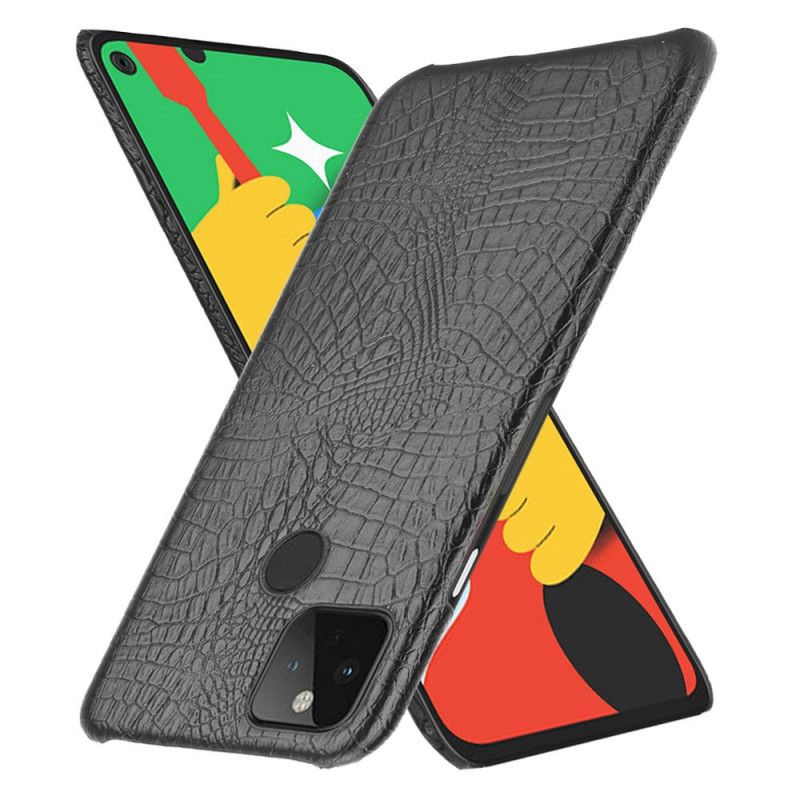 Hülle Google Pixel 4A 5G Schwarz Krokodilhauteffekt