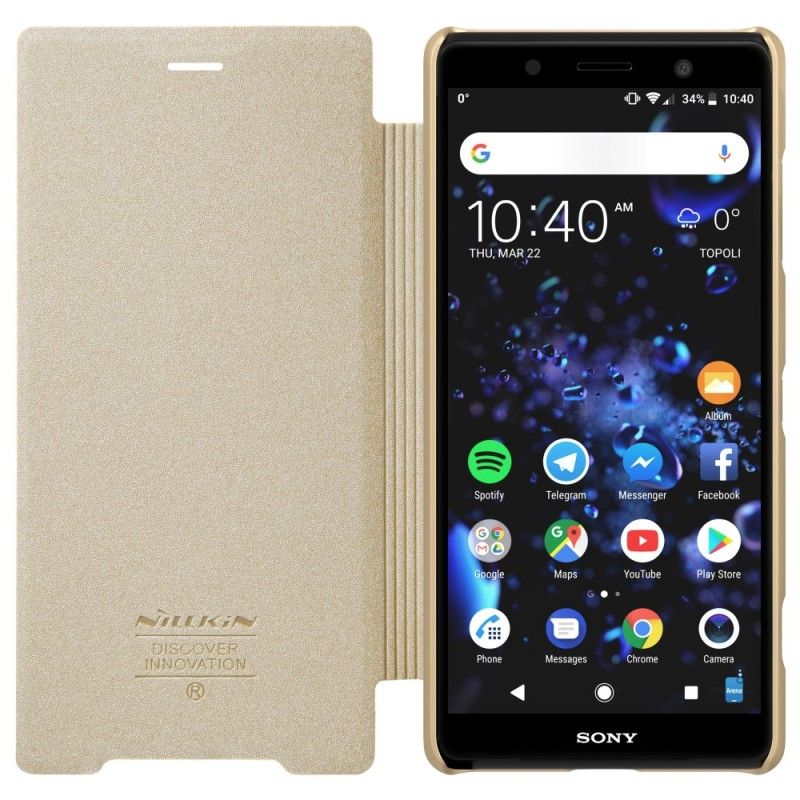 Flip Case Sony Xperia XZ2 Compact Golden Nillkin