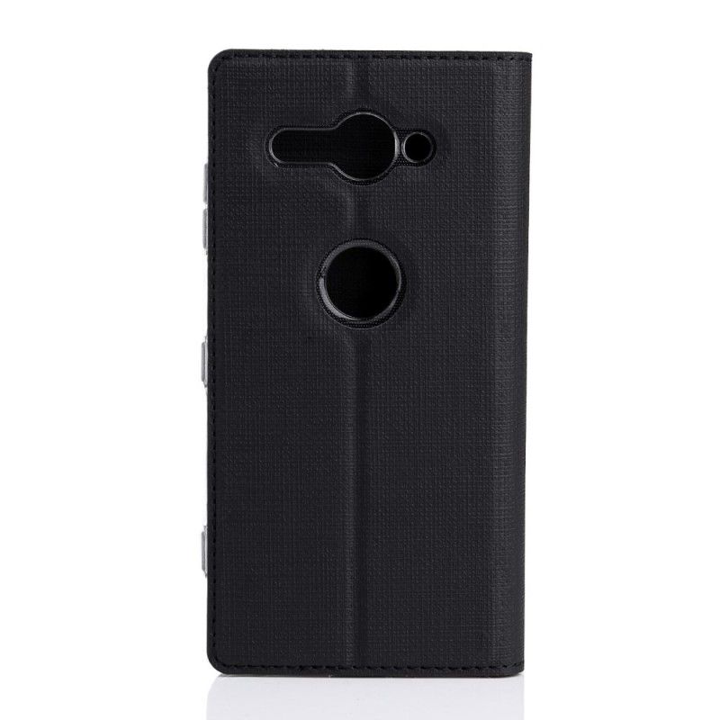 Flip Case Sony Xperia XZ2 Compact Grau Strukturiert