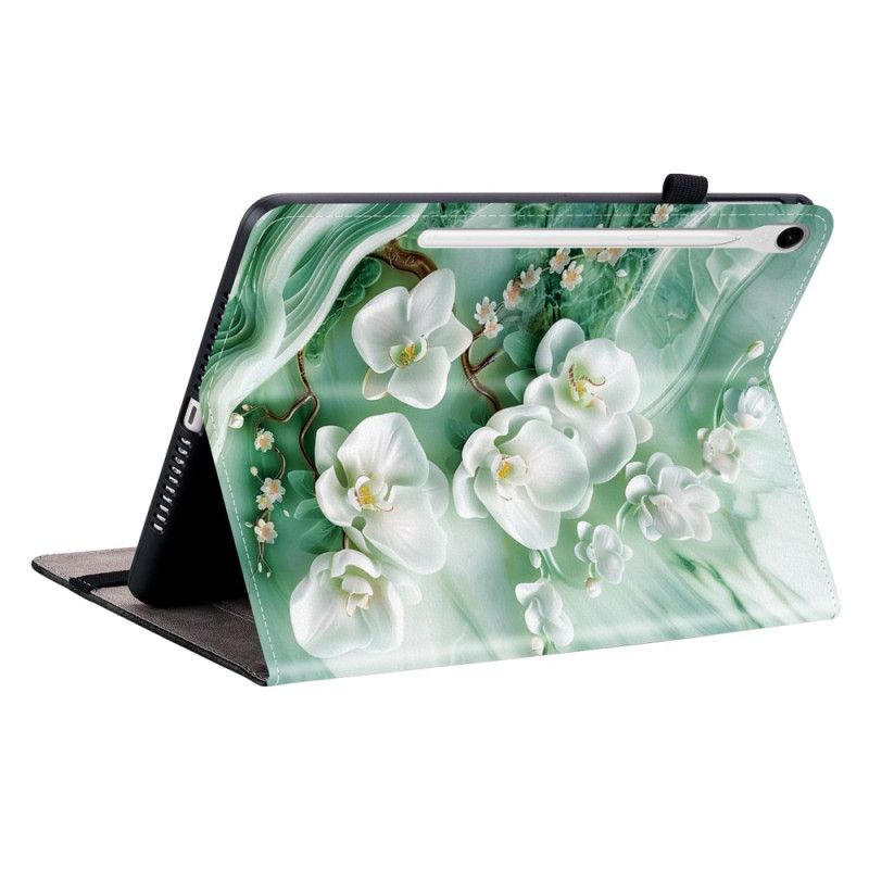 Case Für Samsung Galaxy Tab S10 Fe Jade-blumen-design