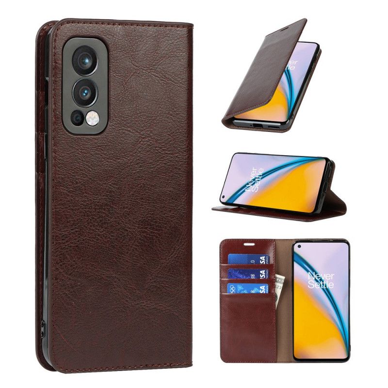 Flip Case Für Oneplus Nord 2 5g Echtes Leder