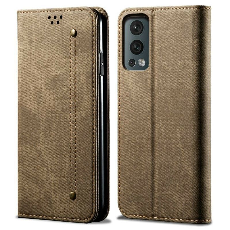 Flip Case Für Oneplus Nord 2 5g Kunstleder-jeansstruktur