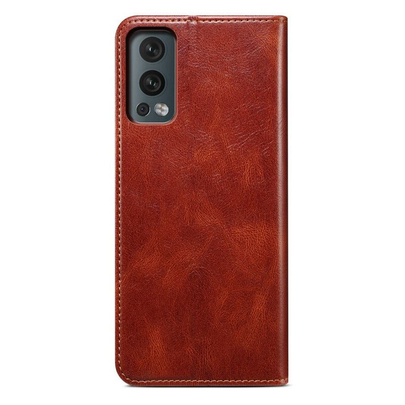 Flip Case Oneplus Nord 2 5g Gewachstes Kunstleder