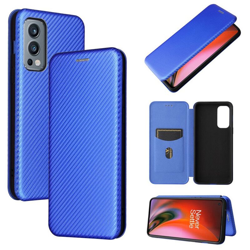 Flip Case Oneplus Nord 2 5g Handyhülle Farbiges Carbon-silikon