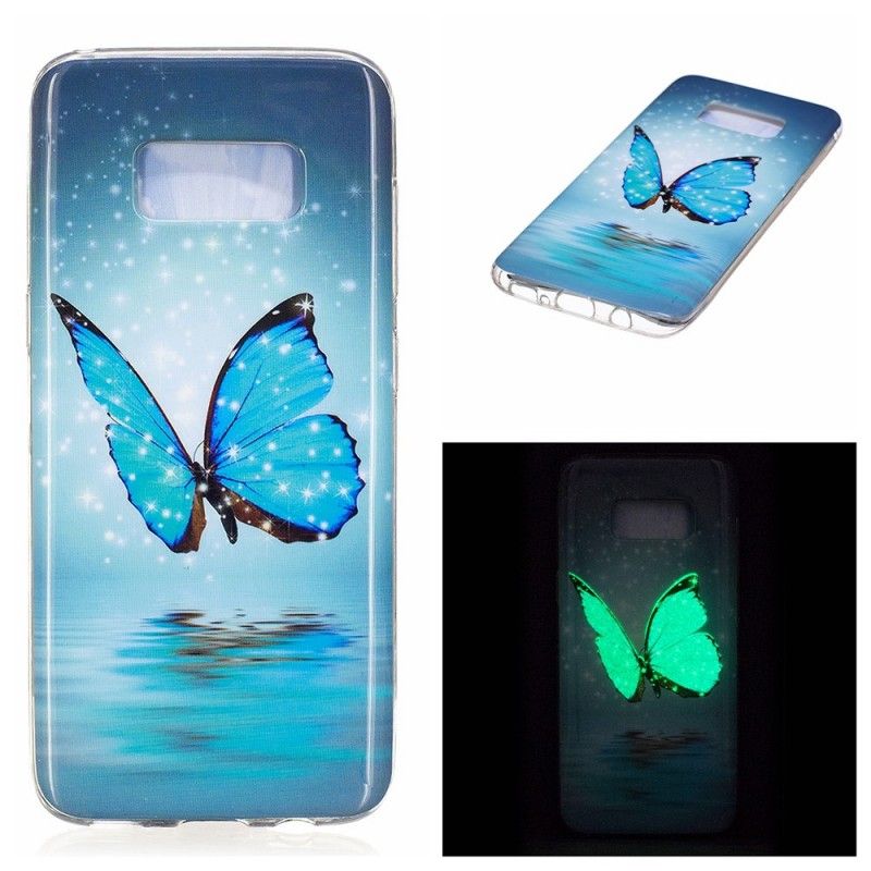 Hülle Samsung Galaxy S8 Fluoreszierender Blauer Schmetterling