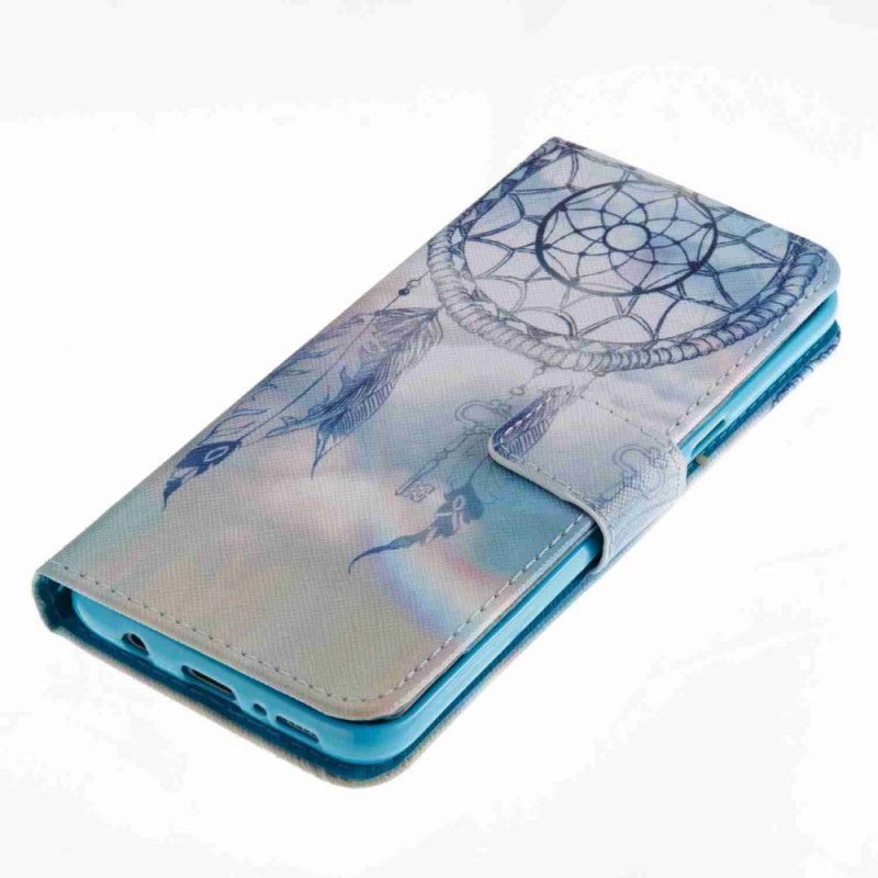 Lederhüllen Samsung Galaxy S8 Dunkelblau Aquarell-Traumfänger