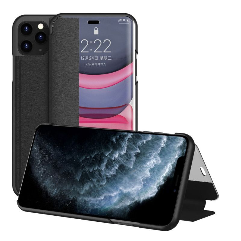 Cover Anzeigen iPhone 11 Pro Schwarz Strukturierter Ledereffekt