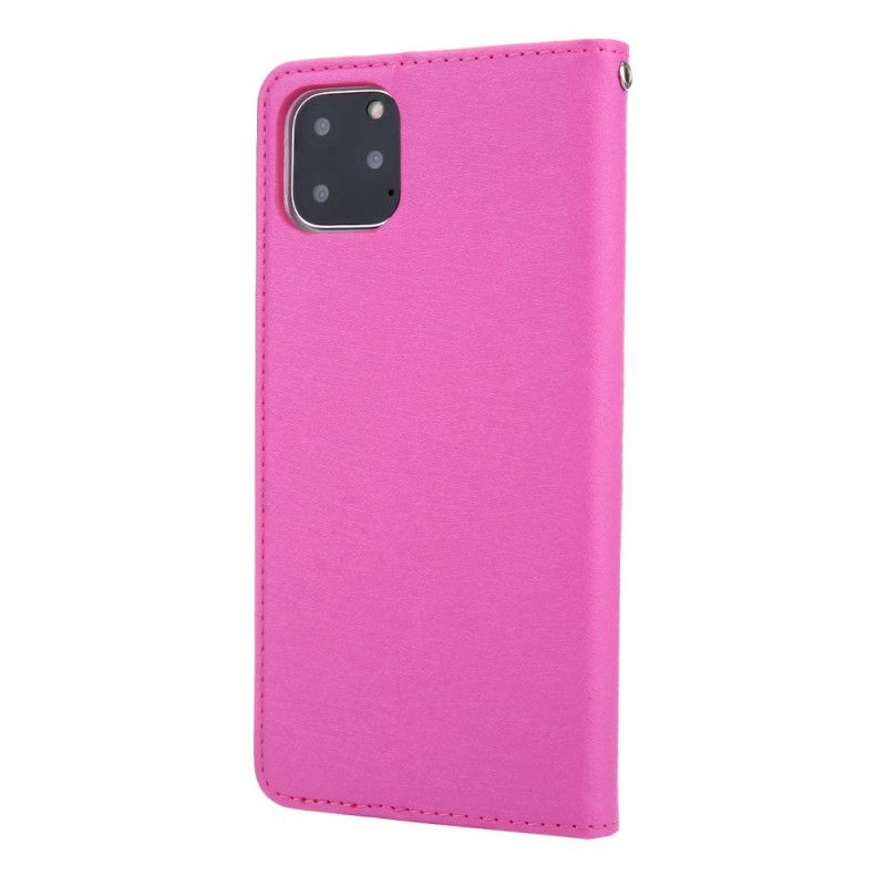 Flip Case Für iPhone 11 Pro Schwarz Seidenstruktur Ledereffekt Cmai2