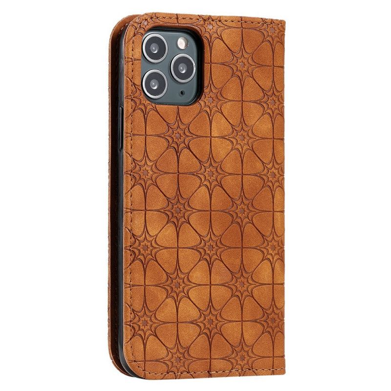 Flip Case iPhone 11 Pro Grün Barockblumen