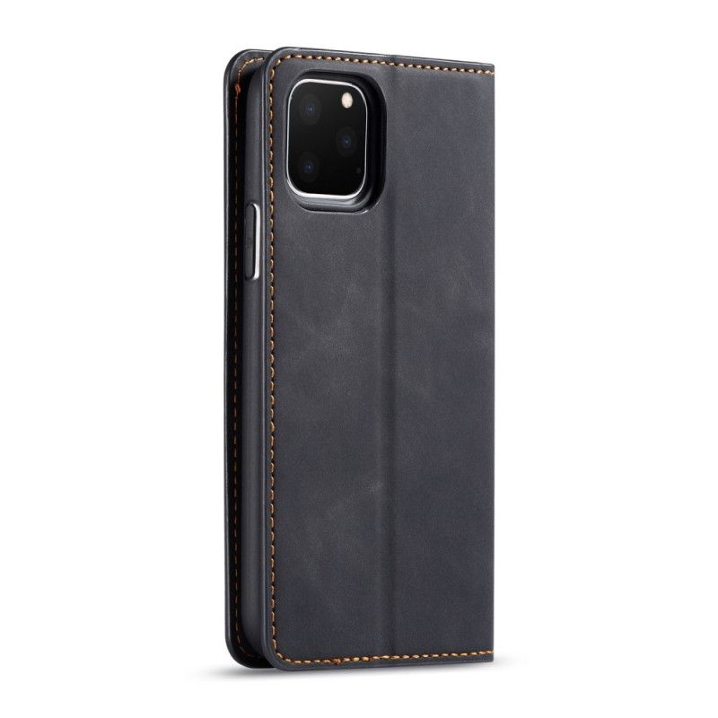 Flip Case iPhone 11 Pro Schwarz Forwenw Ledereffekt