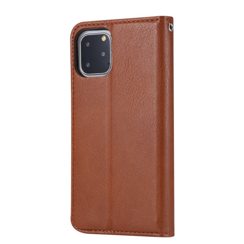 Flip Case iPhone 11 Pro Schwarz Kartenhalter Aus Kunstleder