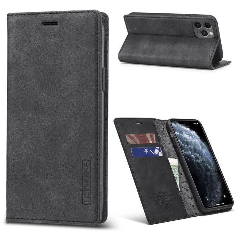 Flip Case iPhone 11 Pro Schwarz Lc.Imeeke Ledereffekt