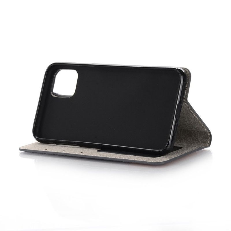 Flip Case iPhone 11 Pro Schwarz Zweifarbiges Kunstleder