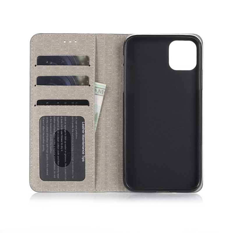 Flip Case iPhone 11 Pro Schwarz Zweifarbiges Kunstleder