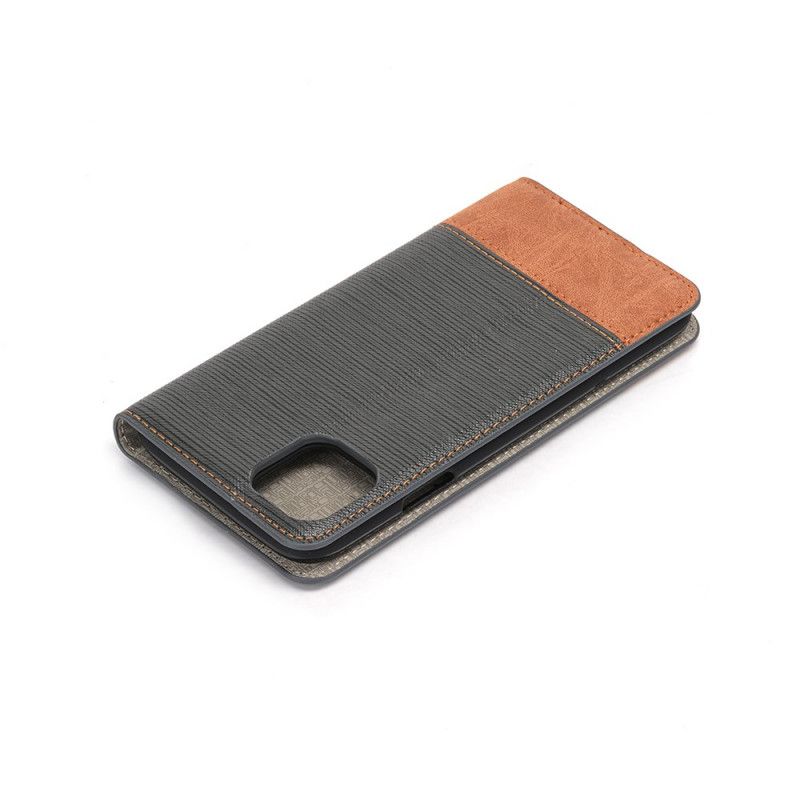 Flip Case iPhone 11 Pro Schwarz Zweifarbiges Kunstleder