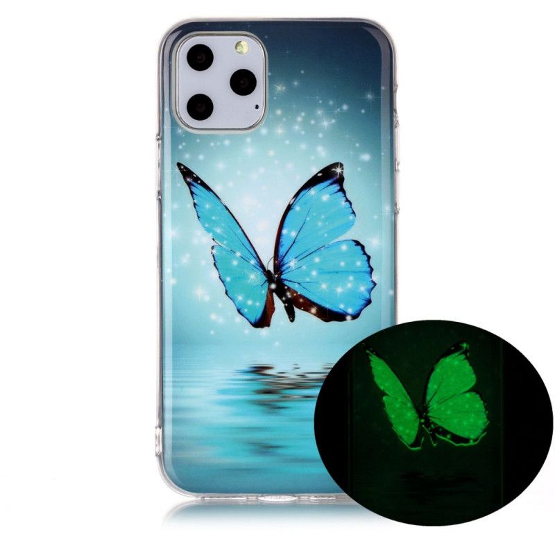 Hülle Für iPhone 11 Pro Fluoreszierender Blauer Schmetterling