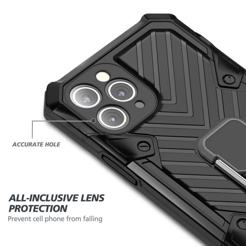 Hülle Für iPhone 11 Pro Schwarz Abnehmbarer Ringhalter