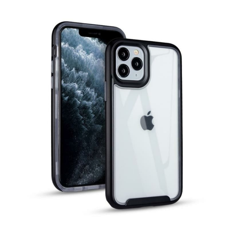 Hülle Für iPhone 11 Pro Schwarz Hybrid Mit Farbigen Kanten