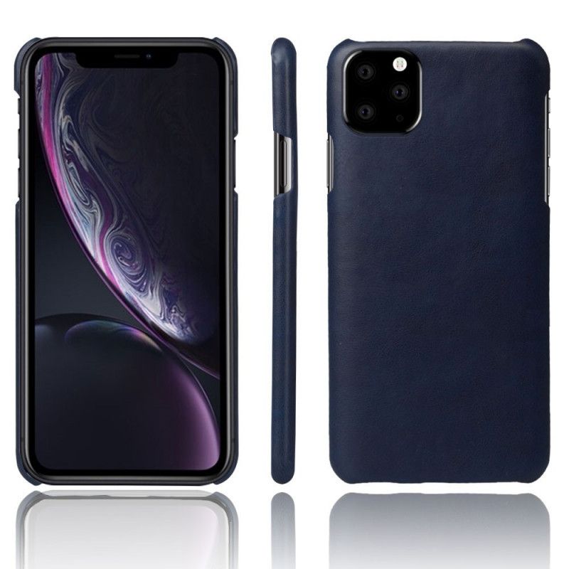 Hülle Für iPhone 11 Pro Schwarz Performance Lychee Ledereffekt