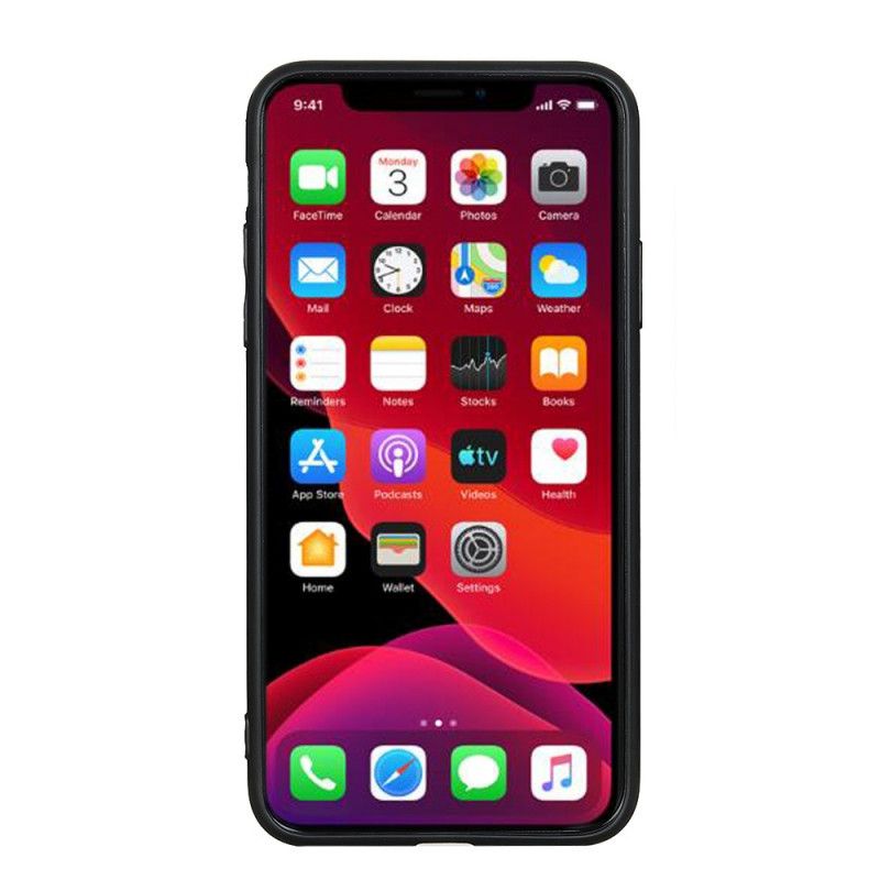 Hülle Für iPhone 11 Pro Schwarz Premium-Ledereffekt