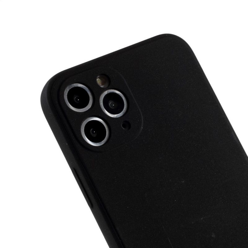 Hülle Für iPhone 11 Pro Schwarz Reines Farbmattes Silikon