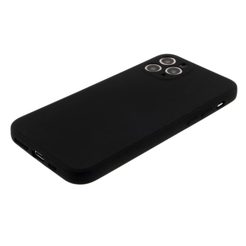 Hülle Für iPhone 11 Pro Schwarz Reines Farbmattes Silikon