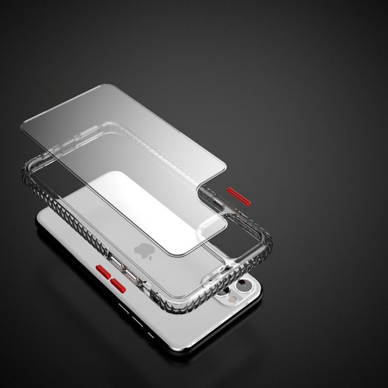 Hülle Für iPhone 11 Pro Schwarz Transparente Strukturierte Kanten