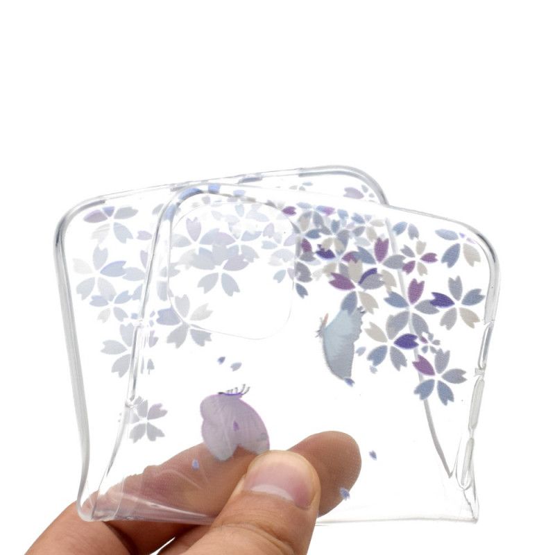 Hülle Für iPhone 11 Pro Transparente Schmetterlinge Und Blumen