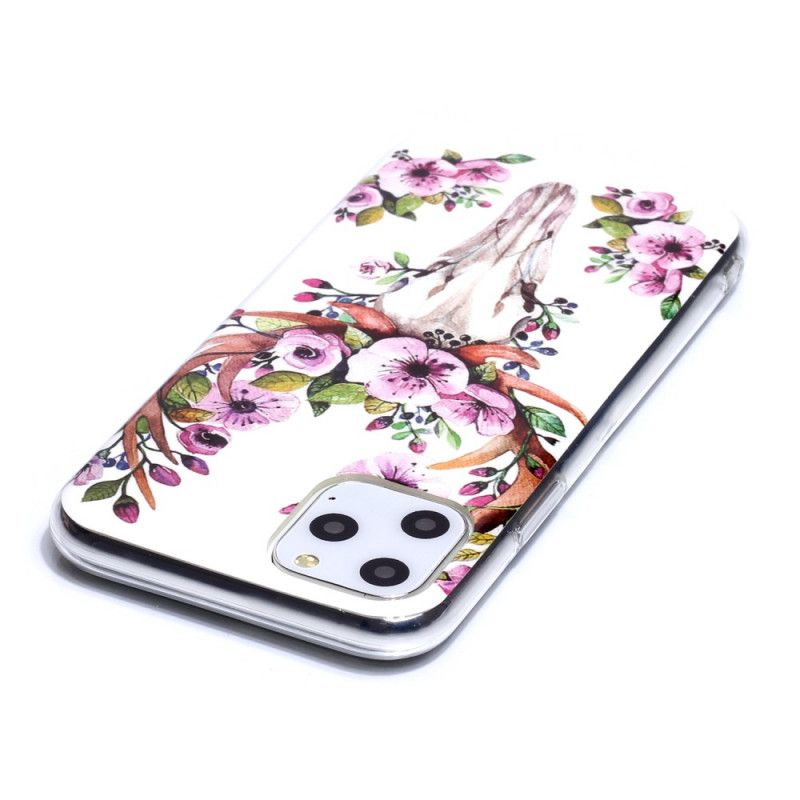 Hülle iPhone 11 Pro Fluoreszierender Blühender Elch