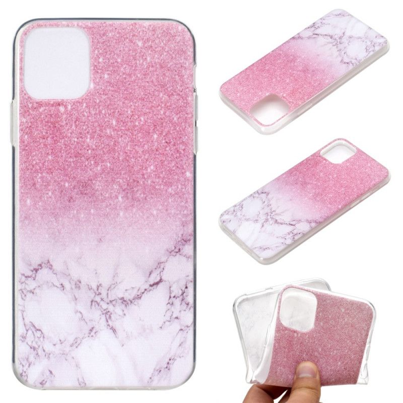 Hülle iPhone 11 Pro Handyhülle Magenta-Marmor