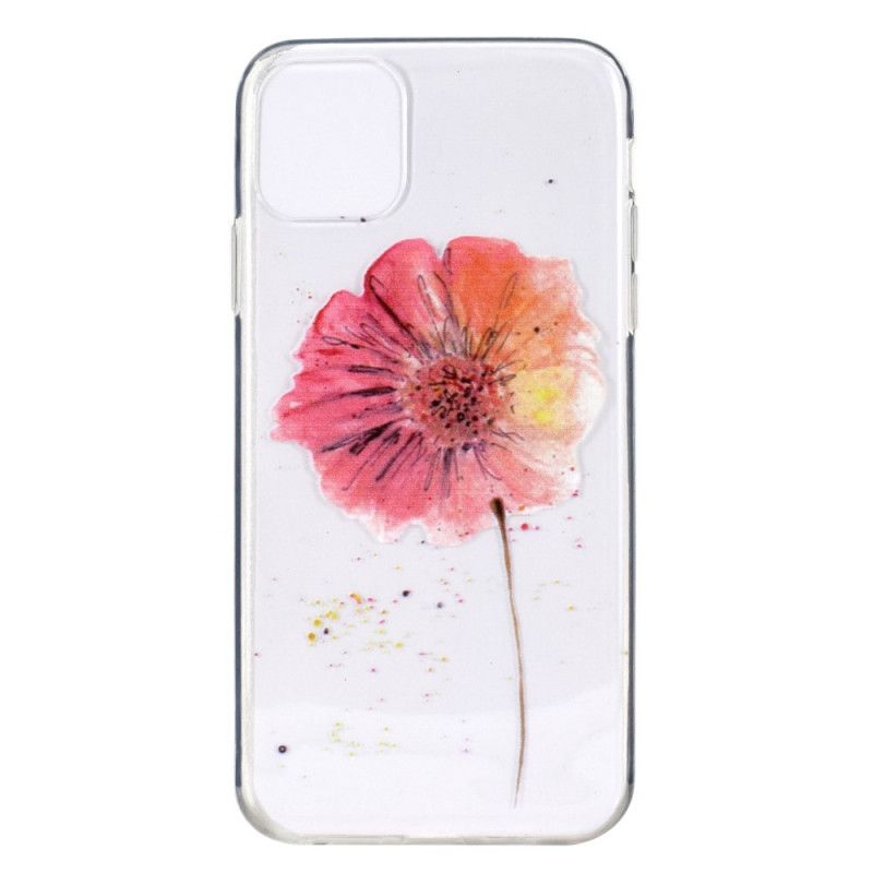 Hülle iPhone 11 Pro Handyhülle Transparente Aquarellmohnblume