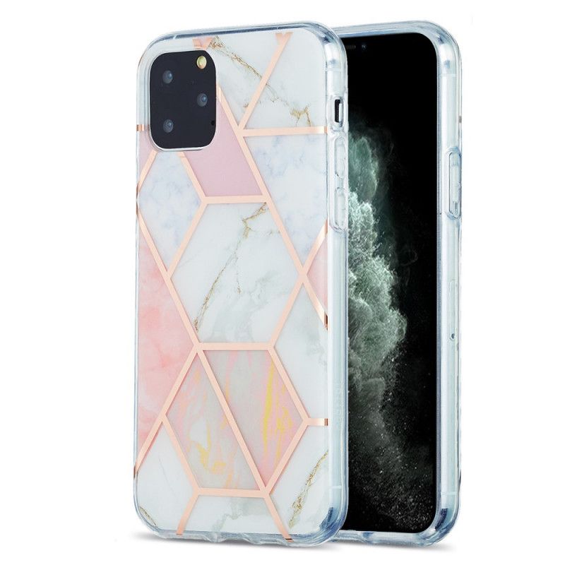 Hülle iPhone 11 Pro Pink Handyhülle Auffälliger Geometrischer Marmor