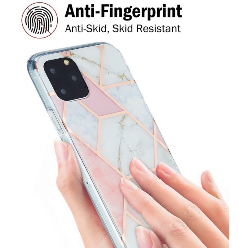 Hülle iPhone 11 Pro Pink Handyhülle Auffälliger Geometrischer Marmor