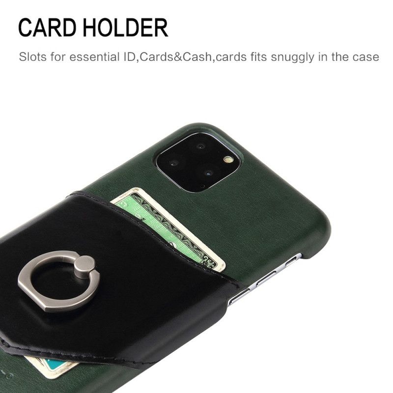 Hülle iPhone 11 Pro Rot Feuriger Shann-Kartenhalter Und Stützring