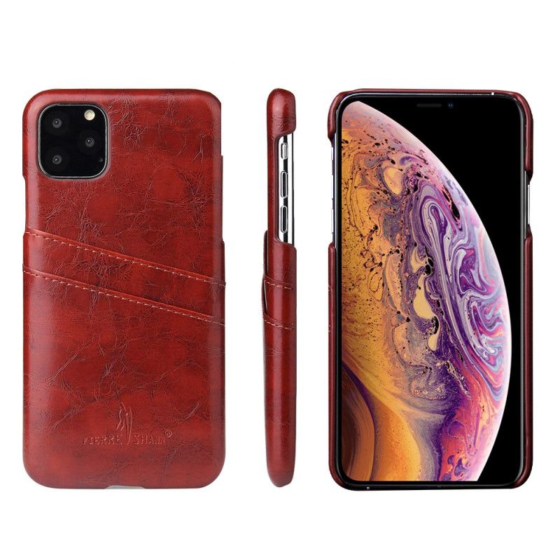 Hülle iPhone 11 Pro Rot Feuriger Shann-Karteninhaber