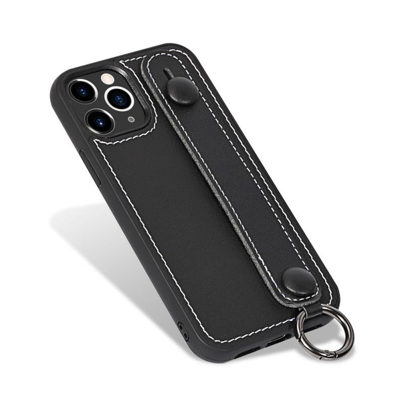 Hülle iPhone 11 Pro Schwarz Echtlederarmband