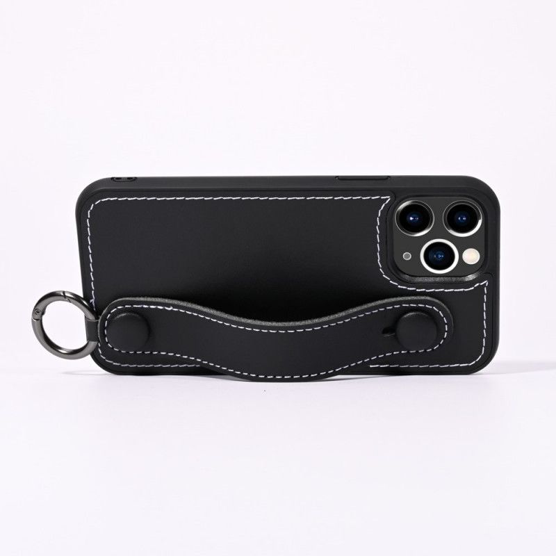 Hülle iPhone 11 Pro Schwarz Echtlederarmband