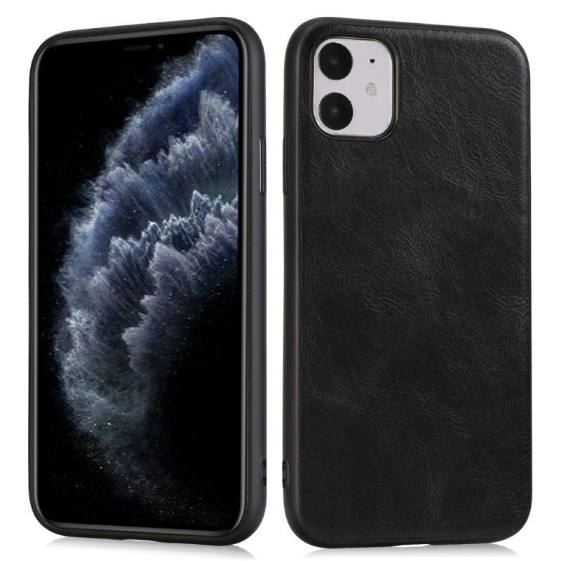 Hülle iPhone 11 Pro Schwarz Eleganter Ledereffekt