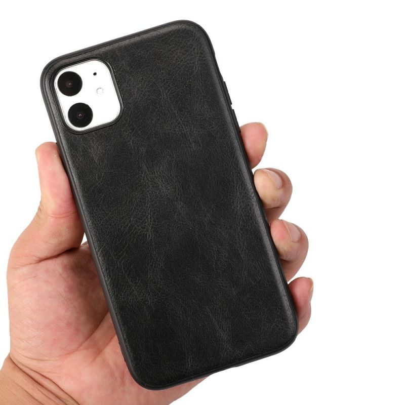 Hülle iPhone 11 Pro Schwarz Eleganter Ledereffekt