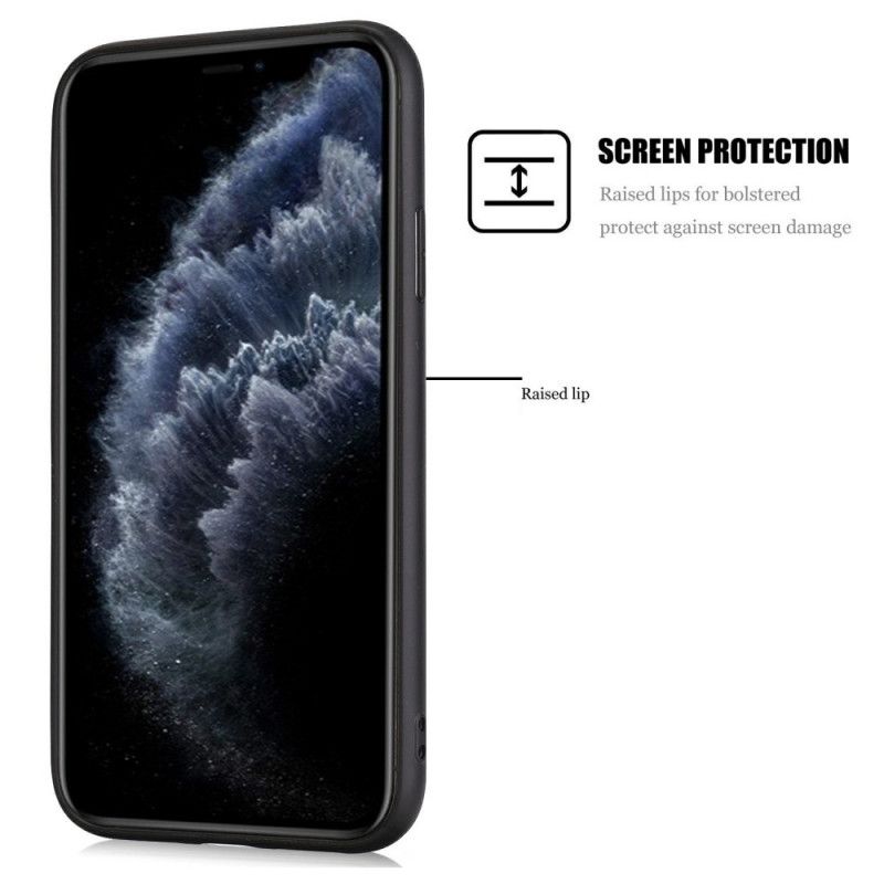 Hülle iPhone 11 Pro Schwarz Eleganter Ledereffekt