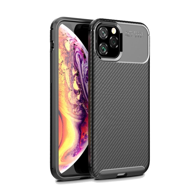 Hülle iPhone 11 Pro Schwarz Flexible Kohlefasertextur